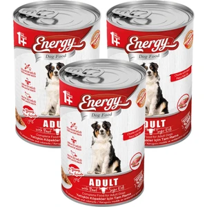 Sığır Etli Yetişkin Yaş Konserve Köpek Maması 400 gr 3 Adet