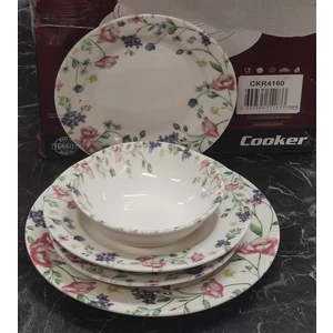 Göksan Mutfak Porselen Desenli Lüks Yemek Takımı 24 Parça Set 4160