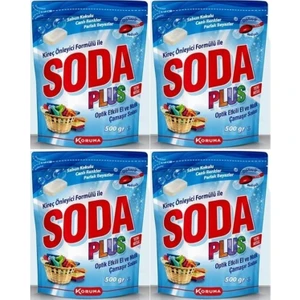 Soda Plus Optik Etkili El ve Matik Çamaşır Sodası 500 gr 4 Adet