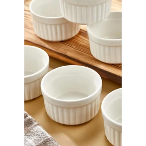 Cooker Lüx 6 Lı Beyaz Porselen Mini Reçellik Sosluk Tabak Suffle