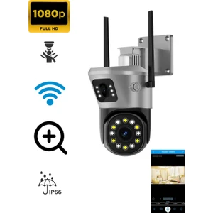 Ata Soft 4 Mp Hd Ip Kamera Wifi Özellikli Hareket Takipli Gece Sensörlü Çift Lensli Güvenlik Kamerası Blm-48