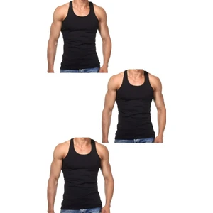 Maruf Shop 3 Adet Erkek Slim Fit Dar Kalıp Likralı Penye Sporcu Atleti(Rambo Atleti)