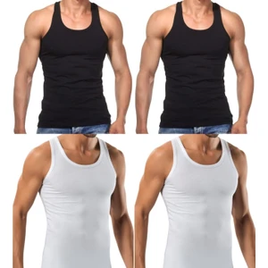 Maruf Shop 4 Adet Erkek Slim Fit Dar Kalıp Likralı Penye Sporcu Atleti(Rambo Atleti)