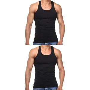 Maruf Shop 2 Adet Erkek Slim Fit Dar Kalıp Likralı Penye Sporcu Atleti(Rambo Atleti)