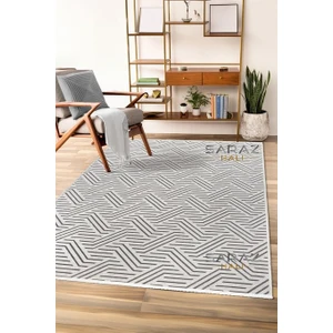 Saraz Halı Şönil Dokuma Kayma Yapmaz Makinede Yıkanabilir Leke Tutmaz Kesme Bohem Kilim Krem