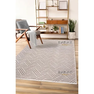 Saraz Halı Şönil Dokuma Kayma Yapmaz Makinede Yıkanabilir Leke Tutmaz Kesme Bohem Kilim Vizon