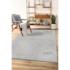 Saraz Halı Şönil Dokuma Kayma Yapmaz Makinede Yıkanabilir Leke Tutmaz Kesme Bohem Kilim Gri