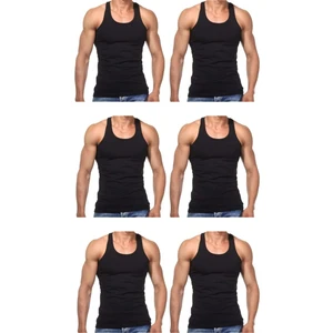 Maruf Shop 6 Adet Erkek Slim Fit Dar Kalıp Likralı Penye Sporcu Atleti(Rambo Atleti)