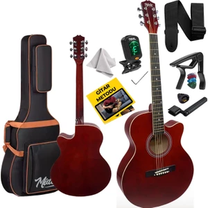 XC-200RD Kaliteli Akustik Gitar Seti 40 İnç 4/4 Yetişkin Full Set