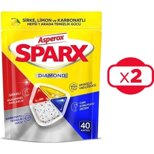 Sparx Diamond Bulaşık Makinesi Kapsülü 40'lı x 2 Adet