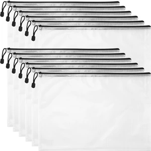 12PCS A3 Klasörü, Bilgi Fermuarlı Çanta Plastik Cüzdan Örgü Dosya Çantası Fermuarlı Çanta Fermuarlı Cüzdan (Yurt Dışından)