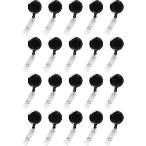 20 Adet Yeni - Rozetleri Kımlık Rozeti Anahtar Kart Adı Etiketi Sahipleri (Geri Çekilebilir Makara) Kemer Klipsi ile (Yurt Dışından)