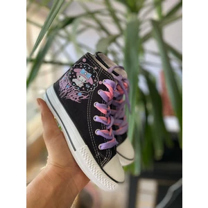 Star You Store Mymelody Baskılı Siyah Uzun Keten Sneaker Günlük Spor Ayakkabı Ortopedik Taban