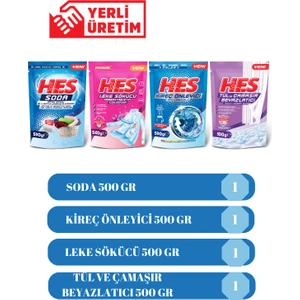 Soda- Kireç Önleyici - Leke Sökücü - Tül ve Çamaşır Beyazlatıcı 500GR 4lü Temizlik Paket