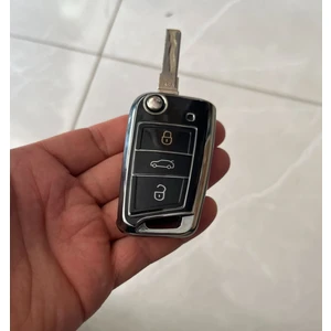 Şenyıldız Aksesuar Golf 7 Polo Taigo T-Roc Tiguan Caddy Uyumlu Anahtar Koruma Kılıfı