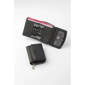 Cengiz Pakel Kadın Deri Mini Yatay Çıtçıtlı Cüzdan/portföy - 65288 - Siyah