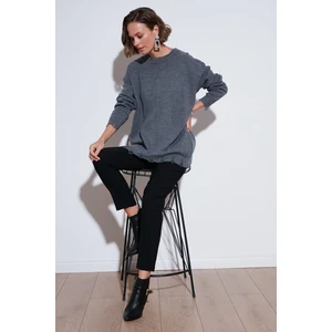 Bisiklet Yaka Yırtıklı Triko Kazak Bayan Kazak 4616167