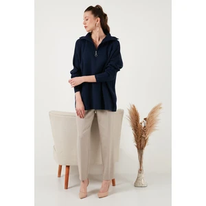 Yarım Fermuarlı Oversize Triko Kazak Bayan Kazak 4616079Y