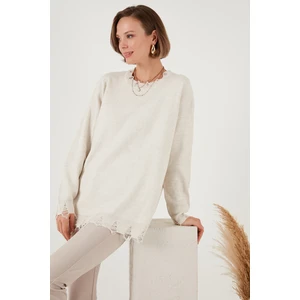 Bisiklet Yaka Yırtıklı Triko Kazak Bayan Kazak 4616167