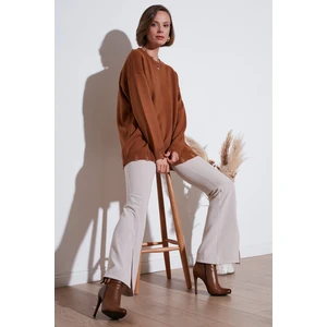 Bisiklet Yaka Yırtıklı Triko Kazak Bayan Kazak 4616167