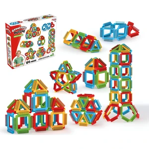 Eğitici Oyuncak Geometrik Puzzle Bloklar 64 Parça - Eğlenceli Yapı Ve Tasarım Zeka Yapboz