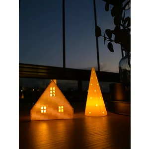 Root Made Kış Evi Tealight Mumluk Cam Ağacı Mumluk Yılbaşı Süsü Yeni Yıl Ev Mumluk 2'li Set Noel Hediyesi