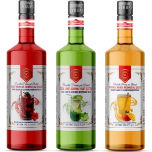 Cool Lime, Berry Hibiskus, Portakal Mango Aromalı Baz Içecek 3'lü Set (3X700 Ml)-P