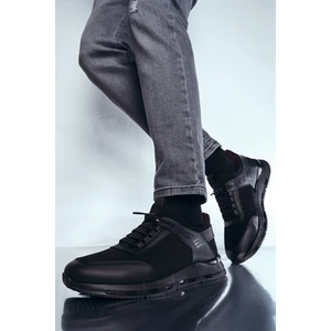 Erkek Siyah Bağcıklı Nubuk Casual Sneaker 24WFD6762V3