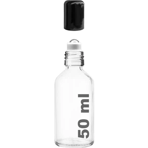 50 Ml Çelik Roll On Şişesi 50 Cc Sızdırmaz Siyah Kapaklı Şeffaf Cam Şişe 1 Adet