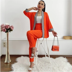 Dar Nakışlı Kimono Takımı