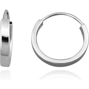 Altın Kesesi 14 Ayar Altın Düz Çift Halka Küpe Gizli Kilitli 1.3 Cm