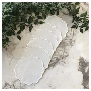 Kristal Tasarım 6'lı Sade Kokteyl Peçetesi | Ekru