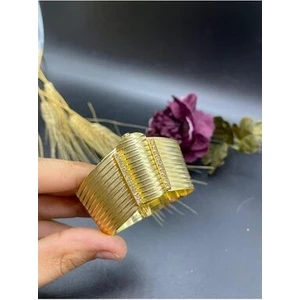 Yıldız Gold İmitasyon 22 Ayar Altın Kaplama Kalın Kordon Zirkon Taşlı Bileklik