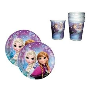 Frozen Elsa 8 Kişilik Doğum Günü Tabak Bardak Seti Renkli ve Eğlenceli Parti Malzemeleri