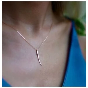 Agai Silver Arapça Elif Yazılı Rose Kaplama Gümüş Kolye