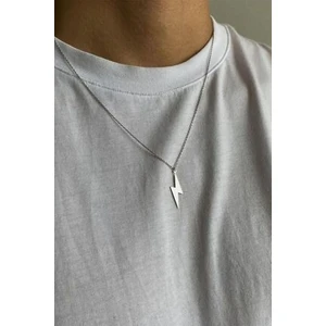 Agai Silver Şimşek Yıldırım Model Gümüş Minimal Kolye