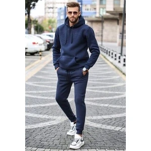 Erkek Lacivert 3 Iplik Oversize Eşofman Takımı