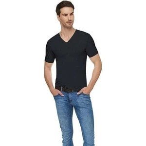 Mcmor City Tutku Elit Erkek Siyah Elastan Likralı Pamuklu Tişört ELT1303