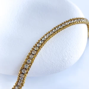 Kenarları Işlemeli Gold Su Yolu Bileklik