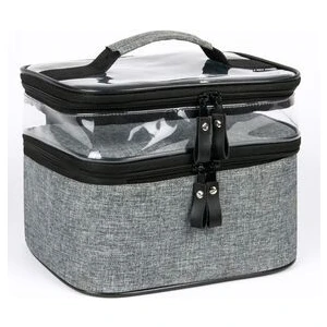 Kadın Makyaj Çantası Iki Geniş Bölmeli Askılı Katlanabilir Bakım Seyahat Organizer Makyaj Çantası