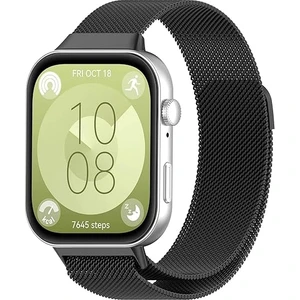 Huawei Watch Fit 3 Uyumlu 22MM Paslanmaz Mıknatıslı Metal Hasır Terleme Yaptırmaz Flexible Lüx Kordon Kayış