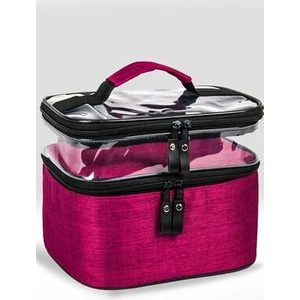 Kadın Makyaj Çantası Iki Geniş Bölmeli Askılı Katlanabilir Bakım Seyahat Organizer Makyaj Çantası