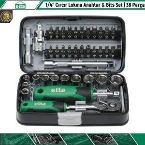 1/4" Cırcır Lokma Anahtar & Bits Set | 38 Parça