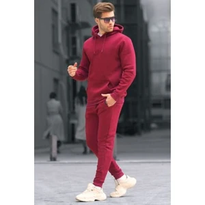 Erkek Kırmızı 3 Iplik Oversize Eşofman Takımı