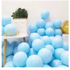 Makaron Mavi Balon 12 Inç 30 cm 10 Adet Makron Soft Balon