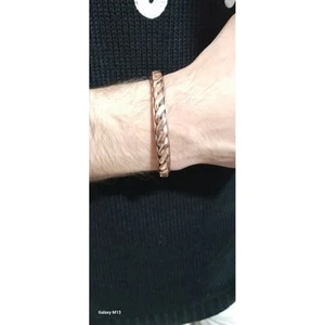Butik Karaca Bakır %yüz Top Başlı Kurt Başlı Saç Örgü Burgu Maskülen Feminen Unisex Gümüş Kaplama Bakır Bileklik