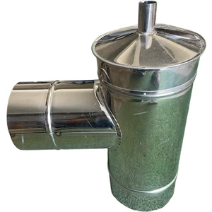 Paslanmaz 13 x 13 cm Çapında Baca Dirseği Hunili