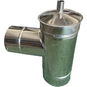 Paslanmaz Baca Hunili Dirsek 15 x 15 cm Çapında