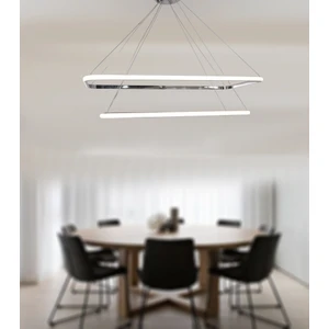 Tt Aydınlatma Tt400-2 Kr Tt Aydınlatma Dikdörtgen 2 Li Krom Kaplama Led Avize