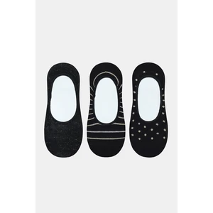Shiny Siyah 3lü Babet Çorabı